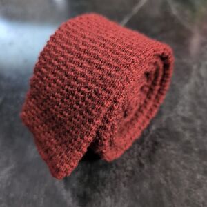 Burnt Orange Square Tip Wool Tie